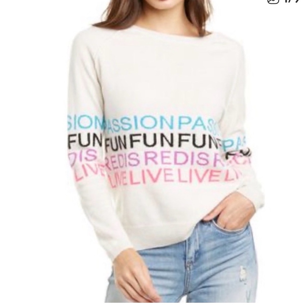 Brodie Cashmere Women's Graphic Sweater - Cream